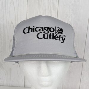 Vintage Trucker Hat Chicago Cutlery Grey Loving and Associates Snapback Adjust